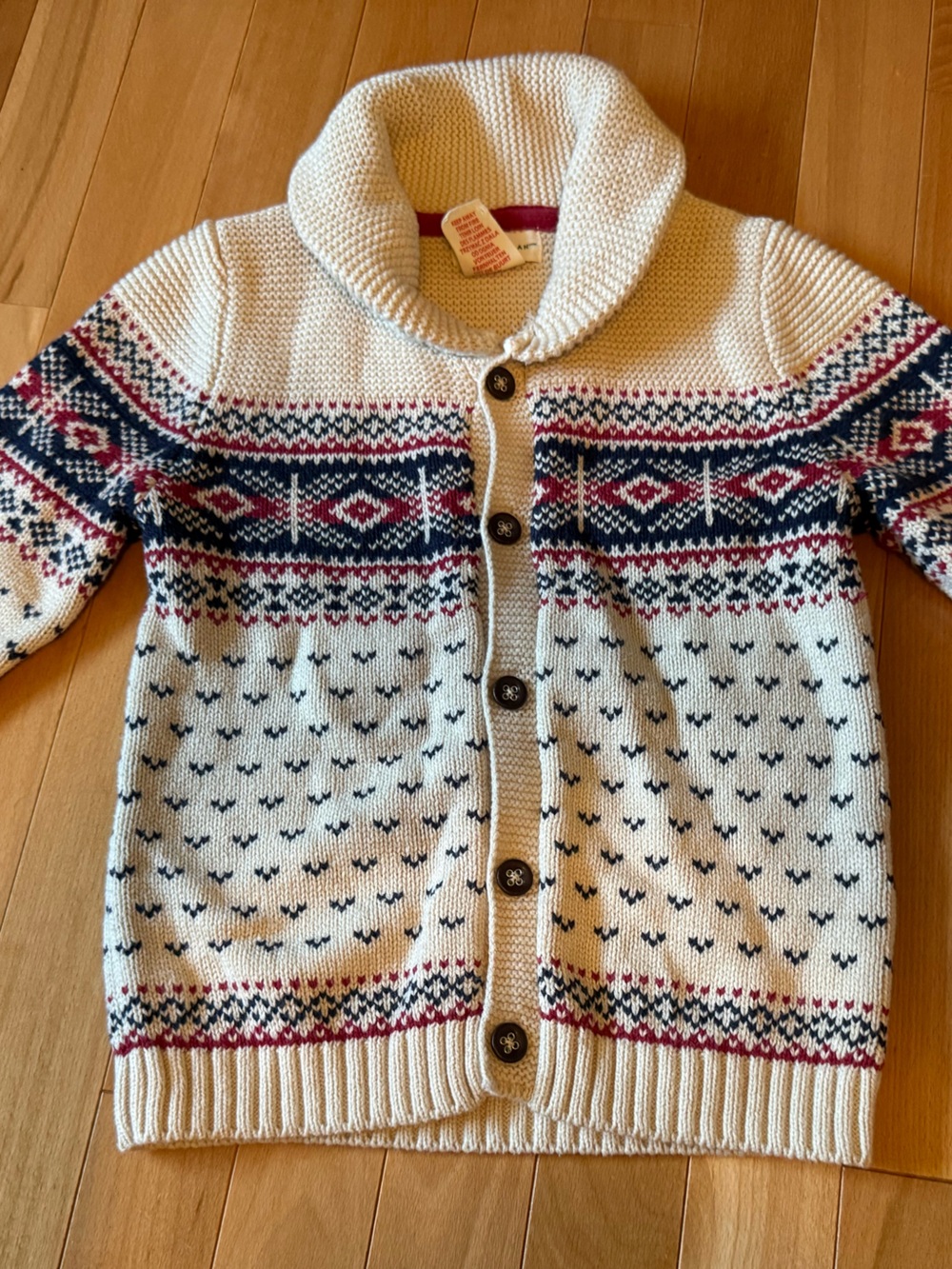Boys tan Fair Isle Button-Front BOYS small Sweater